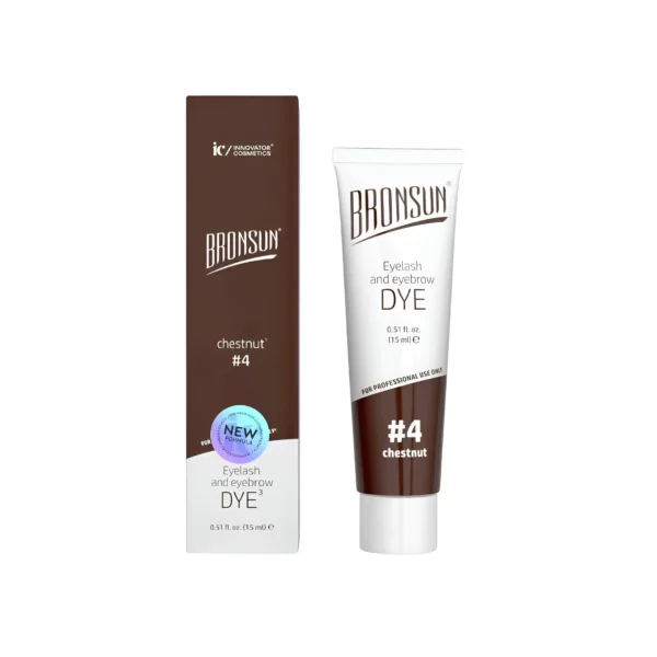 Bronsun Eyelash and Eyebrow Dye #4 Chestnut - warm chestnut shade for a soft, elegant eyebrow tint