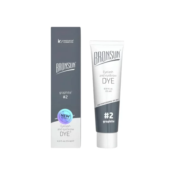 Bronsun Eyelash and Eyebrow Dye #2 Graphite - neutral, long-lasting color perfect for cooler-toned brows