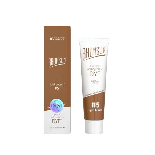 Bronsun Eyelash and Eyebrow Dye #5 Light Brown - subtle, long-lasting eyebrow tint for natural-looking definition