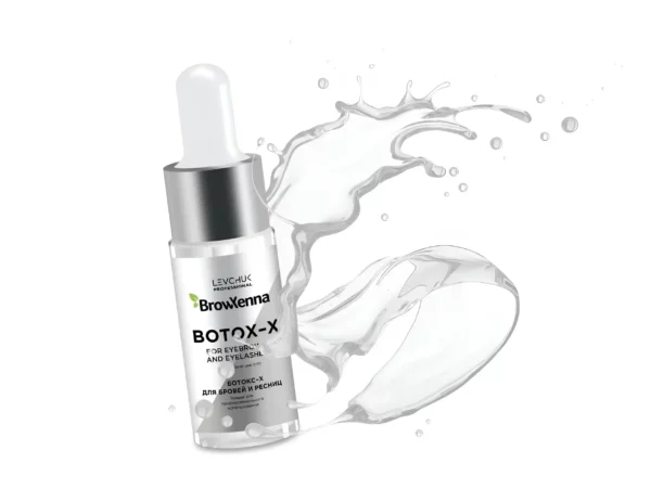 BrowXenna® BOTOX-X serum with hydrating splash effect, formulated to restore and strengthen eyebrows and eyelashes