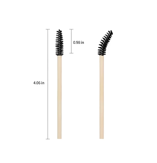 Eco-friendly bamboo spoolies for Brow Lamination and Lash Lift, 4.06-inch handle, 0.98-inch bristle head, biodegradable