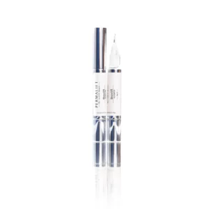 Two Permalift Brow Lift Keratin Lotion pens, one capped and one uncapped, designed to enhance brow health and appearance as the final step in the brow lamination process