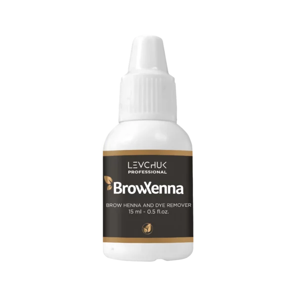 BrowXenna Brow Henna and Dye Remover, 15ml - gentle, alcohol-free color corrector for flawless brow tinting