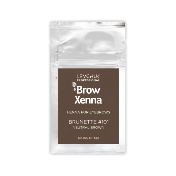 BrowXenna henna refill sachet in Brunette #101 Neutral Brown, versatile shade for various brow types