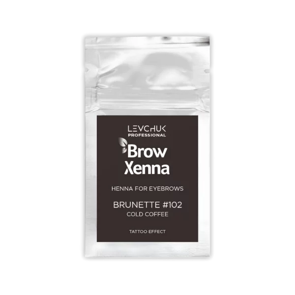 BrowXenna henna refill sachet in Brunette #102 Cold Coffee, cool brown for natural eyebrow tint