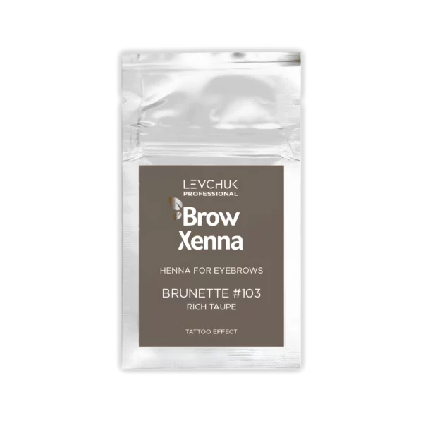 BrowXenna henna refill sachet in Brunette #103 Rich Taupe, neutral tone for natural-looking brows