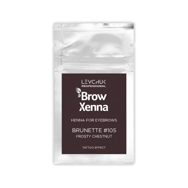 BrowXenna henna refill sachet in Brunette #105 Frosty Chestnut, cool-toned brown for brows