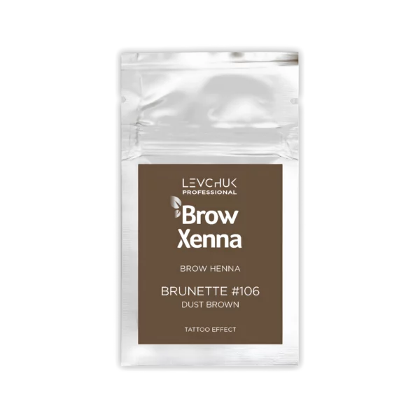 BrowXenna henna refill sachet in Brunette #106 Dust Brown, natural brown for subtle brow tint