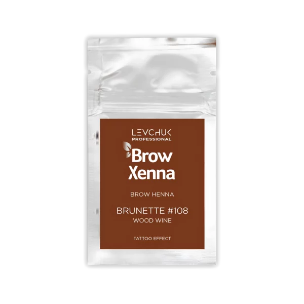 BrowXenna henna refill sachet in Brunette #108 Wood Wine, a rich shade for brow tinting