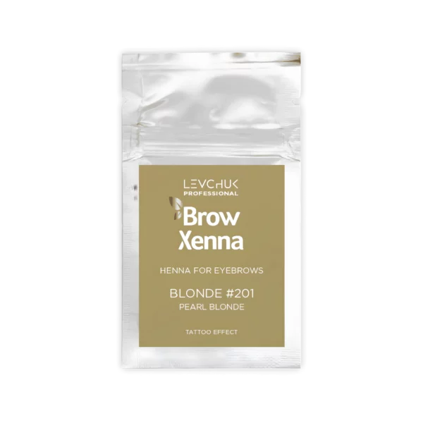 BrowXenna henna refill sachet in Blonde #201 Pearl Blonde, soft color for natural brows