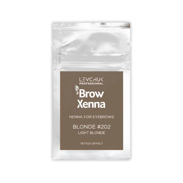 BrowXenna henna refill sachet in Blonde #202 Light Blonde, subtle blonde color for fair eyebrows