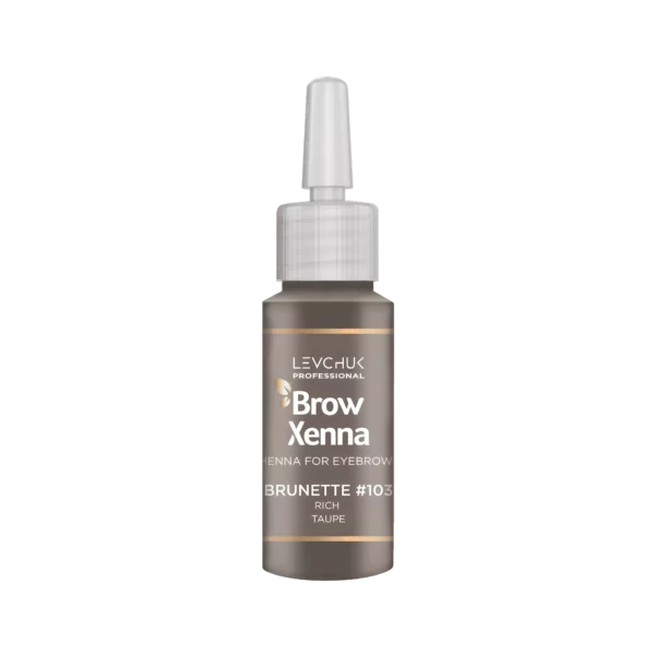 BrowXenna Henna for eyebrows in shade #103 Rich Taupe, offering a versatile cool brown tint for natural-looking eyebrows