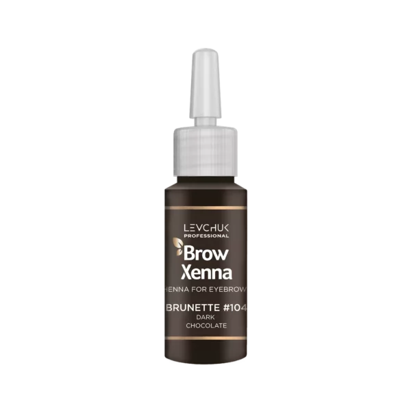 BrowXenna Henna for eyebrows in shade #104 Dark Chocolate, a deep brown color for defined, bold brows