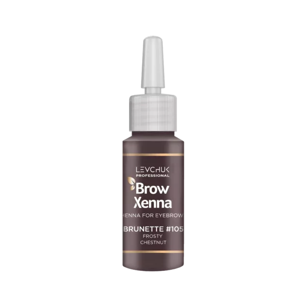 BrowXenna Henna for eyebrows in shade #105 Frosty Chestnut, providing a unique cool-toned chestnut shade