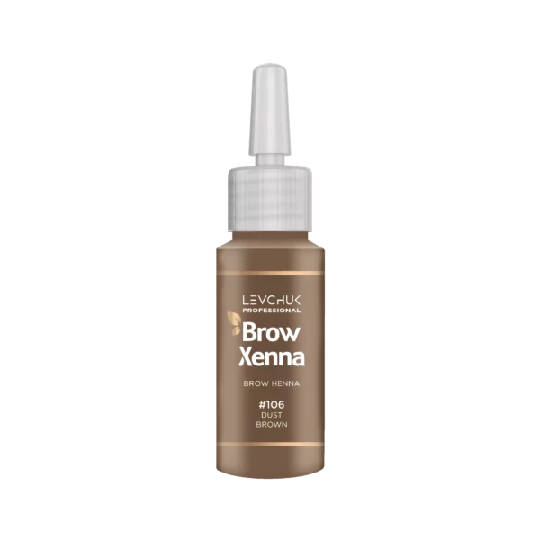 BrowXenna Henna for eyebrows in shade #106 Dust Brown, a soft brown hue for subtle eyebrow enhancement