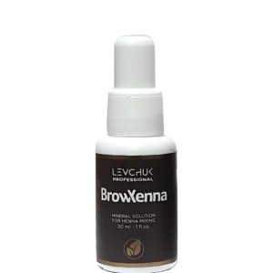 BrowXenna Mineral Solution for Henna Mixing - 30ml bottle, ensures high-quality and safe henna mixing for perfect brows