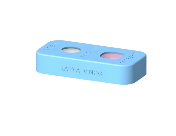 Katya Vinog lash lift glue palette in sky blue, crafted to hold liquid and balm glue efficiently for multiple applications