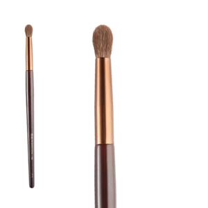 Élan Professional Brush Face No.15 with a soft, round natural bristle head and sleek rose gold ferrule, ideal for detailed blending of powder textures