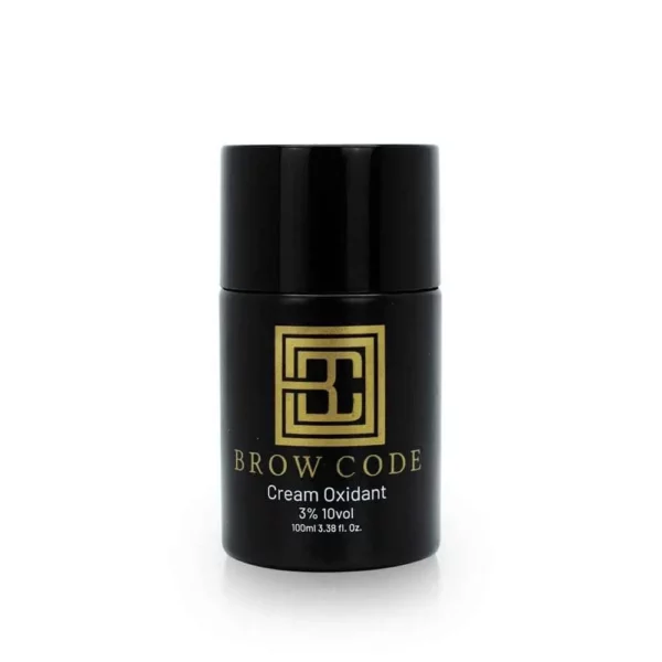 Brow Code Cream Oxidant 3% 10 vol, 100ml, a high-quality developer for eyebrow tint, ensuring smooth application, even color processing, and long-lasting results