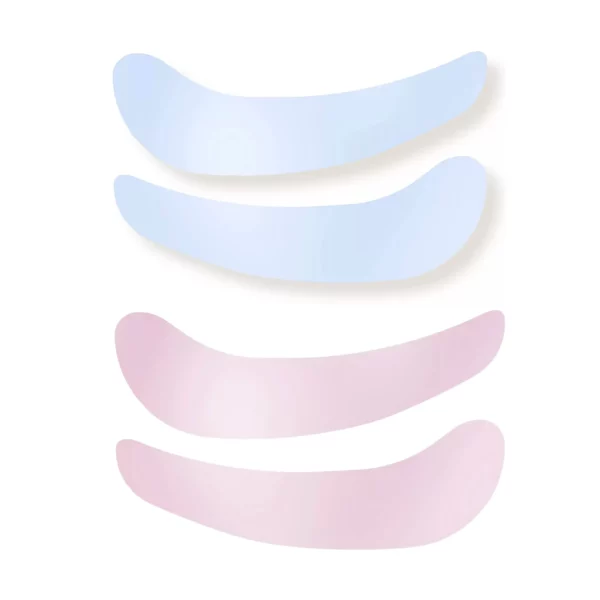 Katya Vinog blue and pink silicone under-eye patches for lash and skincare treatments