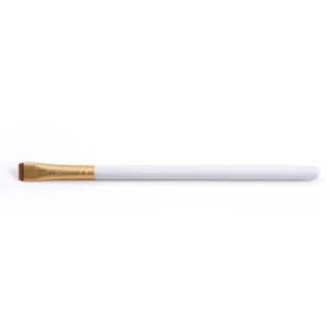 Kensi Cosmetics Small Flat Brush with a white handle and gold ferrule, designed for precise brow and concealer application