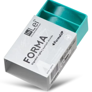 InLei Forma + FormaUp Lash Lift Shields in mint green box, professional silicone lash lift pads designed in Italy for precise curl shaping and flawless lash lamination results