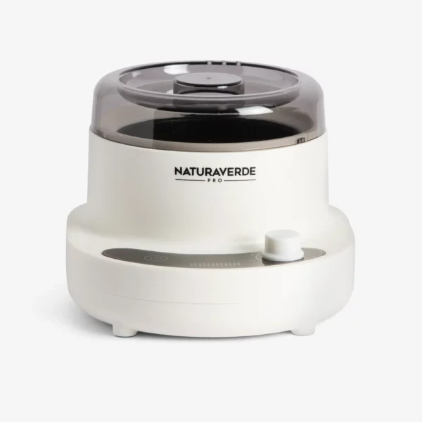Naturaverde Pro Single Wax Warmer with adjustable temperature control, designed for professional brow waxing using 397g cans, featuring a sleek white design with dark lid