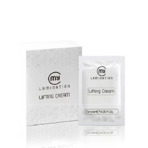 My Lamination Lifting Cream in 1.5ml sachet packaging with outer white box, professional step 1 formula designed for lash and brow lift treatments