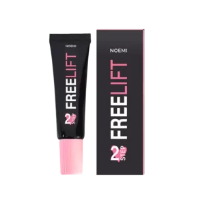 Noemi Freelift Step 2 fixing solution with tube and box packaging, designed to stabilise brow and lash hairs for long-lasting lamination results.