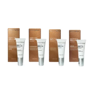 Maxymova Bella Collection lash lift system featuring cysteamine Step 1 Lift, Step 1 Lift Cysteamine + TGH, Step 2 Fix, and Repair Balm, professional Italian lash lamination kit.
