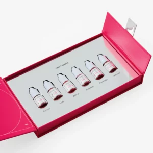 Etalon Mix Andrusenko Lip Pigments Mini Set open box with six Light Series pigment shades named Europe, Asia, Africa, America, Australia and Atlantis.