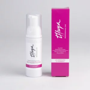 Thuya Cleansing Mousse With Honeysuckle 50ML foam cleanser bottle with pink box on light background.