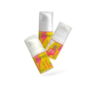 Three Pink Flash Korean Lash Lift Step 1 Mini pump bottles with bright pink and yellow packaging on a light grey background for professional lash lift treatments.