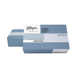 Thuya Eyebrow & Eyelash Serum Conditioner box with Provitamin B5 and GHK Tripeptide to strengthen lashes and brows and help prevent breakage.